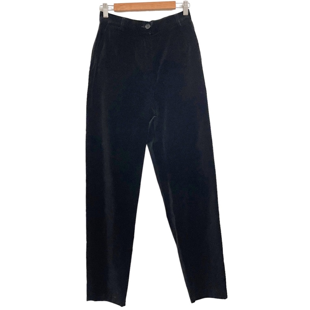 Yves St. Laurent YSL Encore Vintage Deadstock Black High Rise Velvet Pant NWT 8